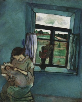 Bella e Ida junto a la ventana contemporáneo Marc Chagall Pinturas al óleo